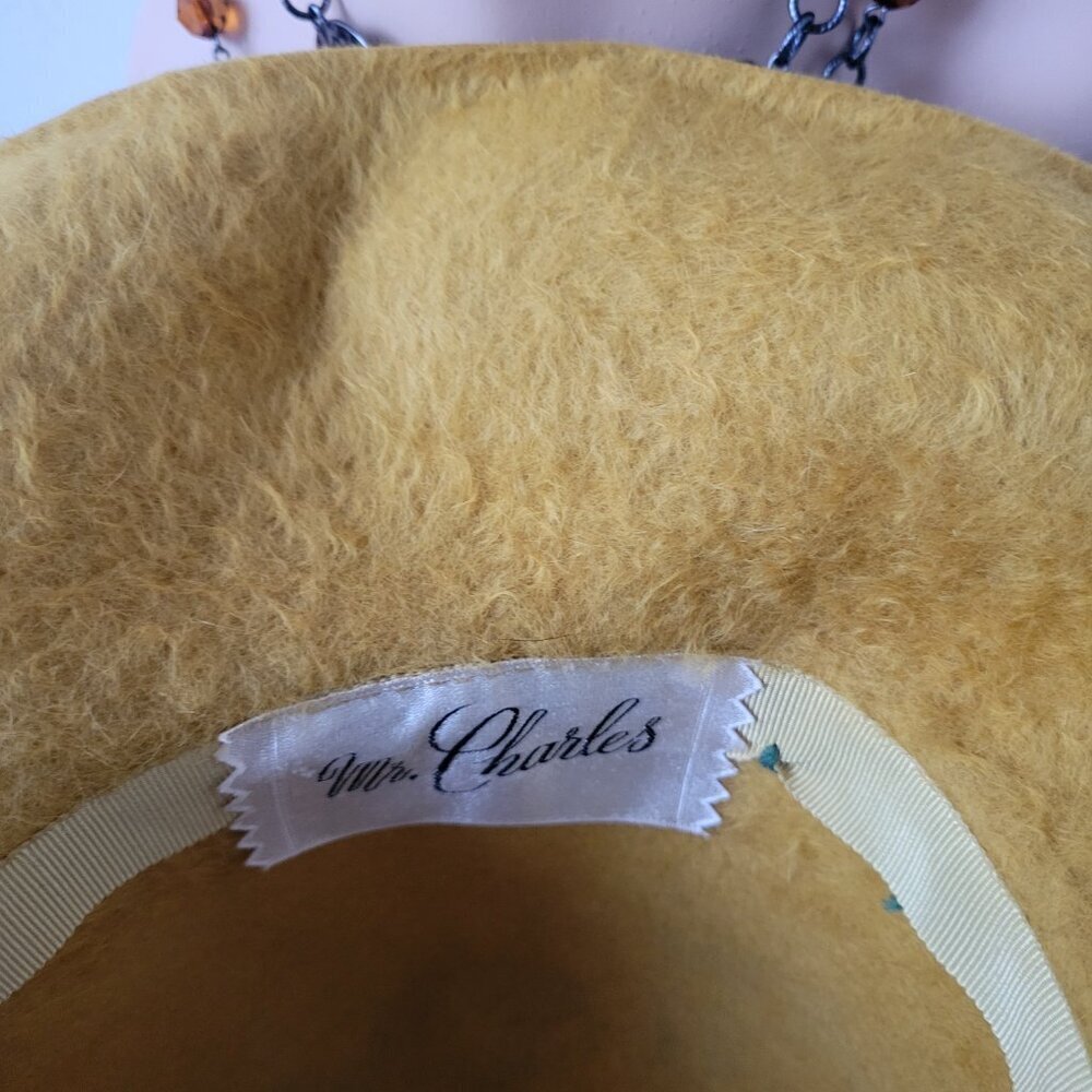 Mr. Charles Mustard Yellow Felt Fuzzy Exclusive Coronet Women's Country Fedora - Picture 6 of 14